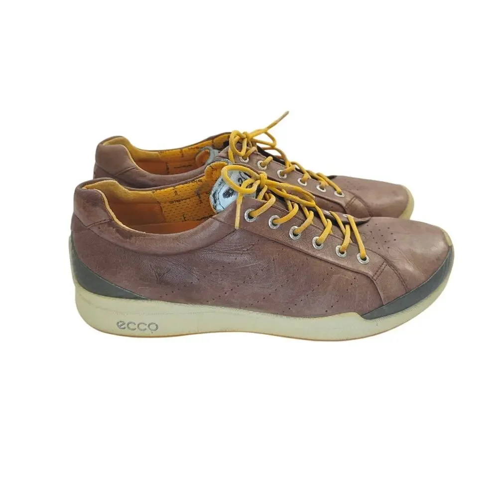 ECCO Biom Hybrid Golf Shoes Mens EU 44/ 10-10.5 Brown  Leather Spikeless Lace Up